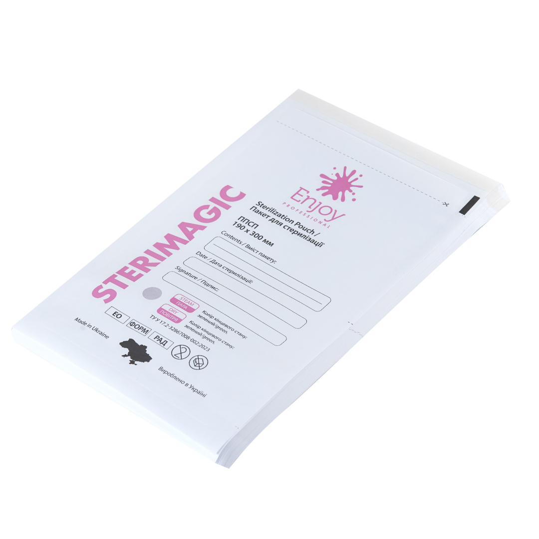 Пакет для стерилізації паперовий білий ППСП-Б 190Х300 мм (100 шт/пак)"Enjoy-professional" - "SteriMagiс"